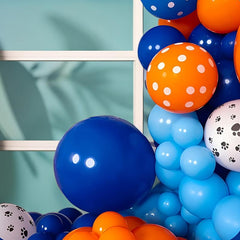121pcs Dog & Orange Theme Balloon Set for Birthday Party Decorations