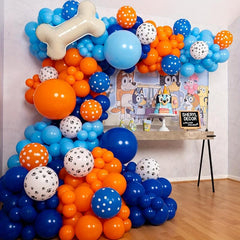 121pcs Dog & Orange Theme Balloon Set for Birthday Party Decorations