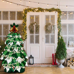1pc Christmas Assembly Standing Bell Tree with 6 Accessories