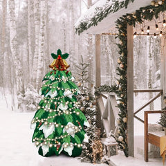 1pc Christmas Assembly Standing Bell Tree with 6 Accessories