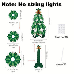 1pc Christmas Assembly Standing Bell Tree with 6 Accessories