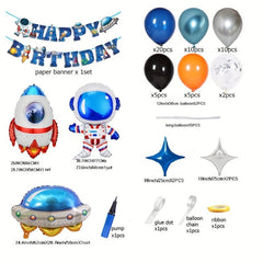 Space Theme Party Supplies Decorations 65pcs Balloons Happy Birthday Party