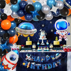 Space Theme Party Supplies Decorations 65pcs Balloons Happy Birthday Party