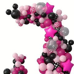 127pcs Rose Red Cartoon Mouse Balloon Set Birthday Party Supplies