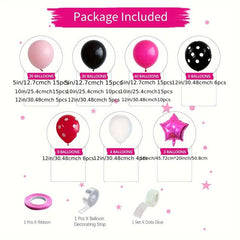 127pcs Rose Red Cartoon Mouse Balloon Set Birthday Party Supplies