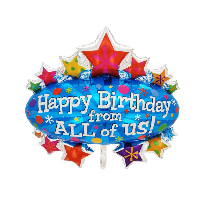 Colorful Large Birthday Cake Aluminum Film Balloon Photo Props