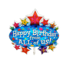 Colorful Large Birthday Cake Aluminum Film Balloon Photo Props