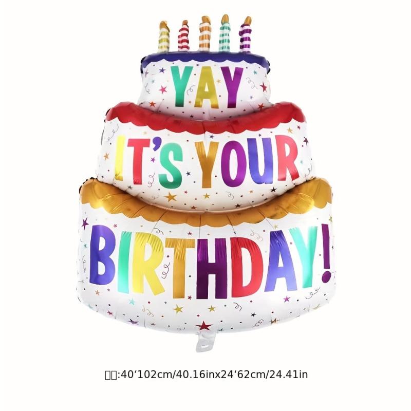 Colorful Large Birthday Cake Aluminum Film Balloon Photo Props