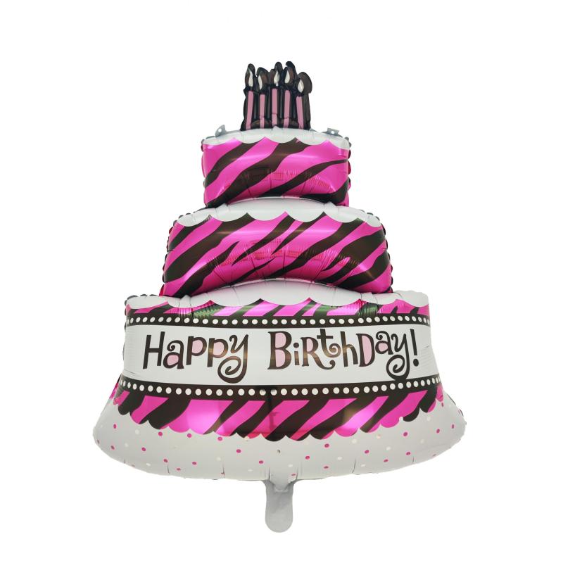 Colorful Large Birthday Cake Aluminum Film Balloon Photo Props