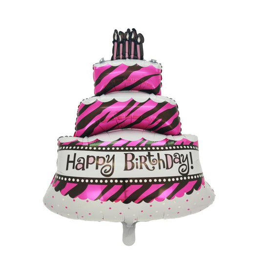 Colorful Large Birthday Cake Aluminum Film Balloon Photo Props