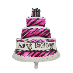 Colorful Large Birthday Cake Aluminum Film Balloon Photo Props