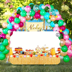 Tropical Luau Party Decorations Set Palm Leaves Balloons Arch Table Decor