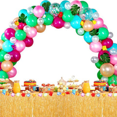 Tropical Luau Party Decorations Set Palm Leaves Balloons Arch Table Decor