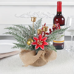 Christmas Candle Holder Decoration Red Fruit Garland Creative Desktop Decor