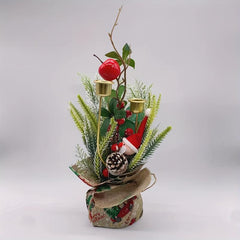 Christmas Candle Holder Decoration Red Fruit Garland Creative Desktop Decor