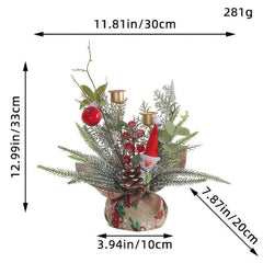 Christmas Candle Holder Decoration Red Fruit Garland Creative Desktop Decor