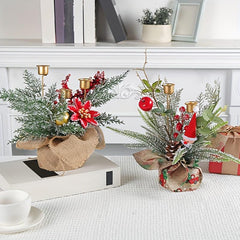 Christmas Candle Holder Decoration Red Fruit Garland Creative Desktop Decor