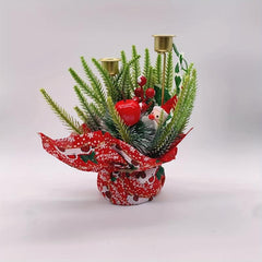 Christmas Candle Holder Decoration Red Fruit Garland Creative Desktop Decor