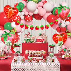 Strawberry Birthday Party Decorations Balloon Garland Kit