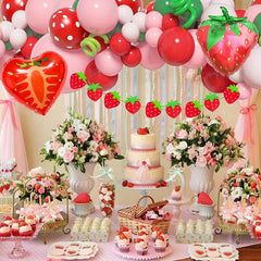 Strawberry Birthday Party Decorations Balloon Garland Kit