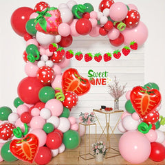 Strawberry Birthday Party Decorations Balloon Garland Kit