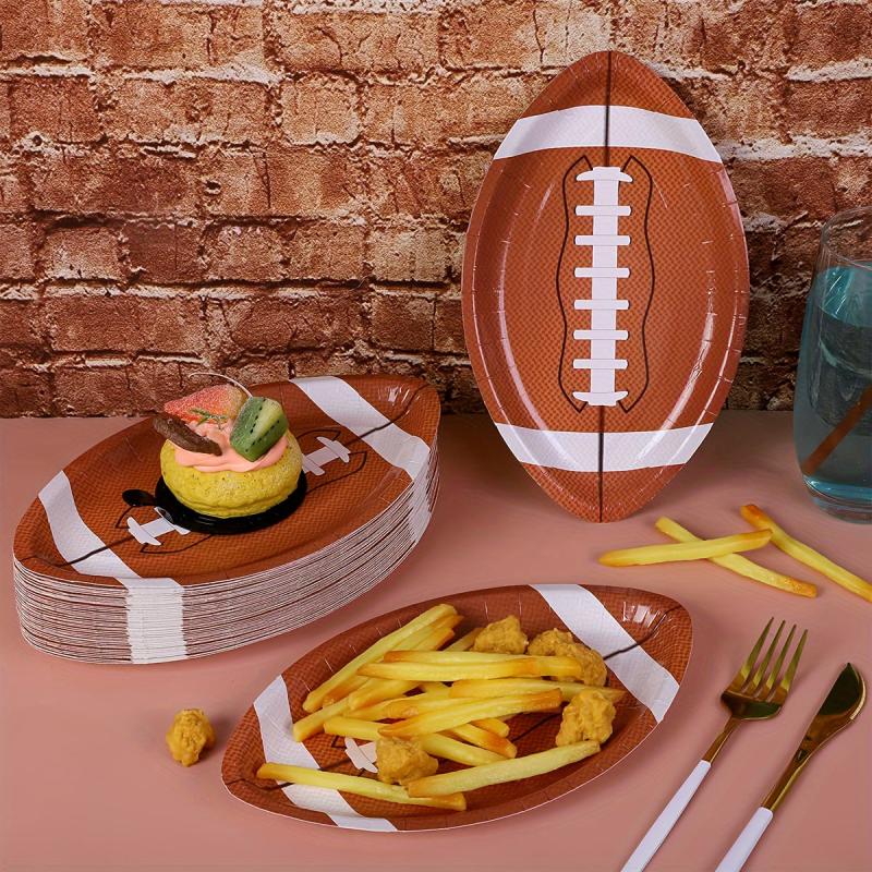 10pcs Football Shaped Disposable Paper Plates Football Party Plates