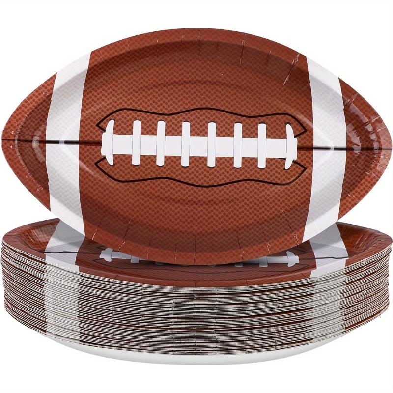 10pcs Football Shaped Disposable Paper Plates Football Party Plates