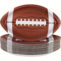 10pcs Football Shaped Disposable Paper Plates Football Party Plates