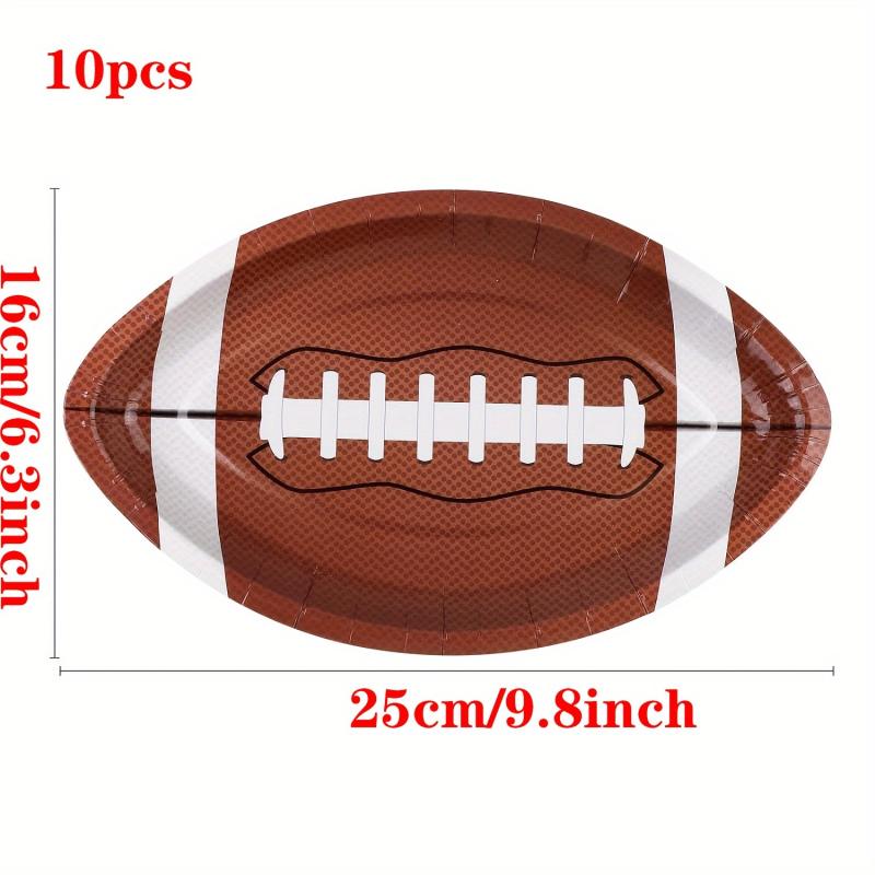 10pcs Football Shaped Disposable Paper Plates Football Party Plates