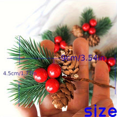 2pcs Christmas Red Pine Cone Pendant, Holiday Decoration