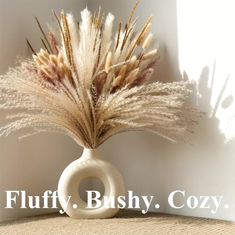 120pcs Dried Pampas Grass Decor for Boho Home Wedding Decor