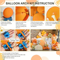 143pcs Orange Balloons Garland Kit for Party Supplies