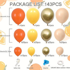 143pcs Orange Balloons Garland Kit for Party Supplies