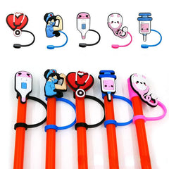 Anime Medical Style Straw Decoration Hat with Silicone Dust Plug