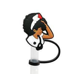 Anime Medical Style Straw Decoration Hat with Silicone Dust Plug