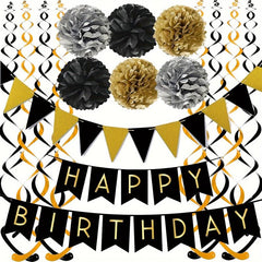 Colorful Paper Flags Bunting Circle Confetti Garland for Birthday Party
