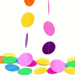 Colorful Paper Flags Bunting Circle Confetti Garland for Birthday Party