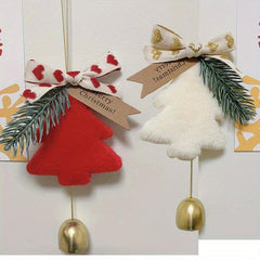 2pcs Christmas Tree Plush Bell Decoration - Holiday Party Decor