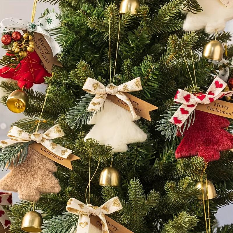 2pcs Christmas Tree Plush Bell Decoration - Holiday Party Decor