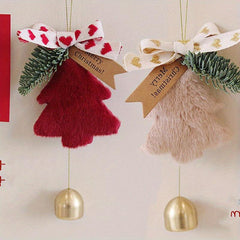 2pcs Christmas Tree Plush Bell Decoration - Holiday Party Decor