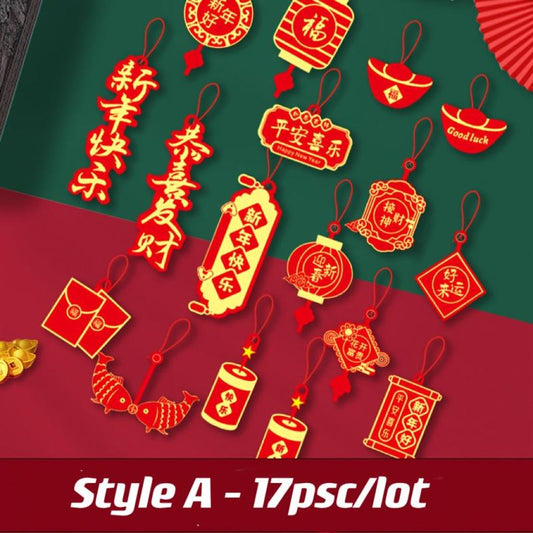 Festive Spring & Year Pendants - 16-18pcs, Suitable for Various Festivals