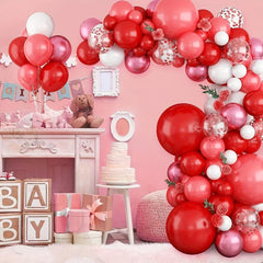 101pcs Red Balloon Garland Arch Kit for Birthday Wedding Events