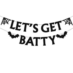 Halloween Bat Flag & Spider Flower Decoration