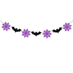 Halloween Bat Flag & Spider Flower Decoration