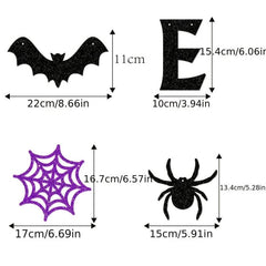 Halloween Bat Flag & Spider Flower Decoration