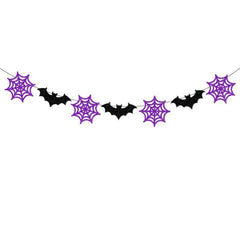 Halloween Bat Flag & Spider Flower Decoration