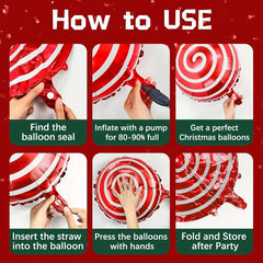 90pcs Christmas Balloons Set w/ Accessories for Christmas Party!