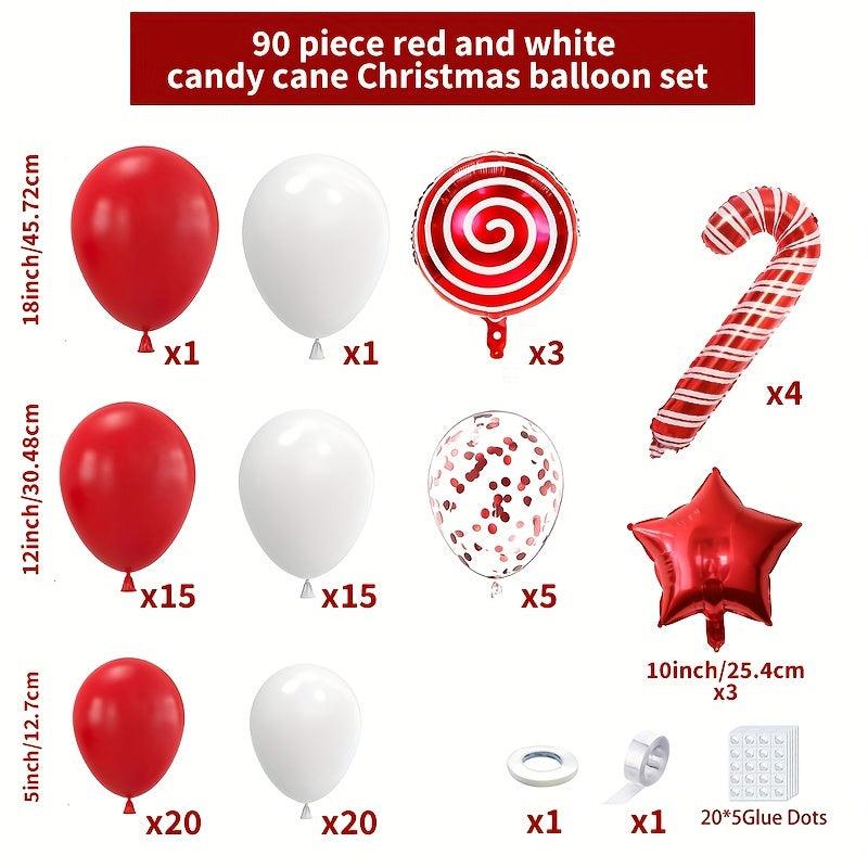 90pcs Christmas Balloons Set w/ Accessories for Christmas Party!