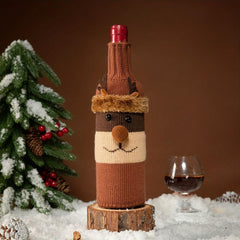 Christmas Santa Claus Snowman Wine Bottle Sleeve Bag Set
