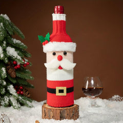 Christmas Santa Claus Snowman Wine Bottle Sleeve Bag Set